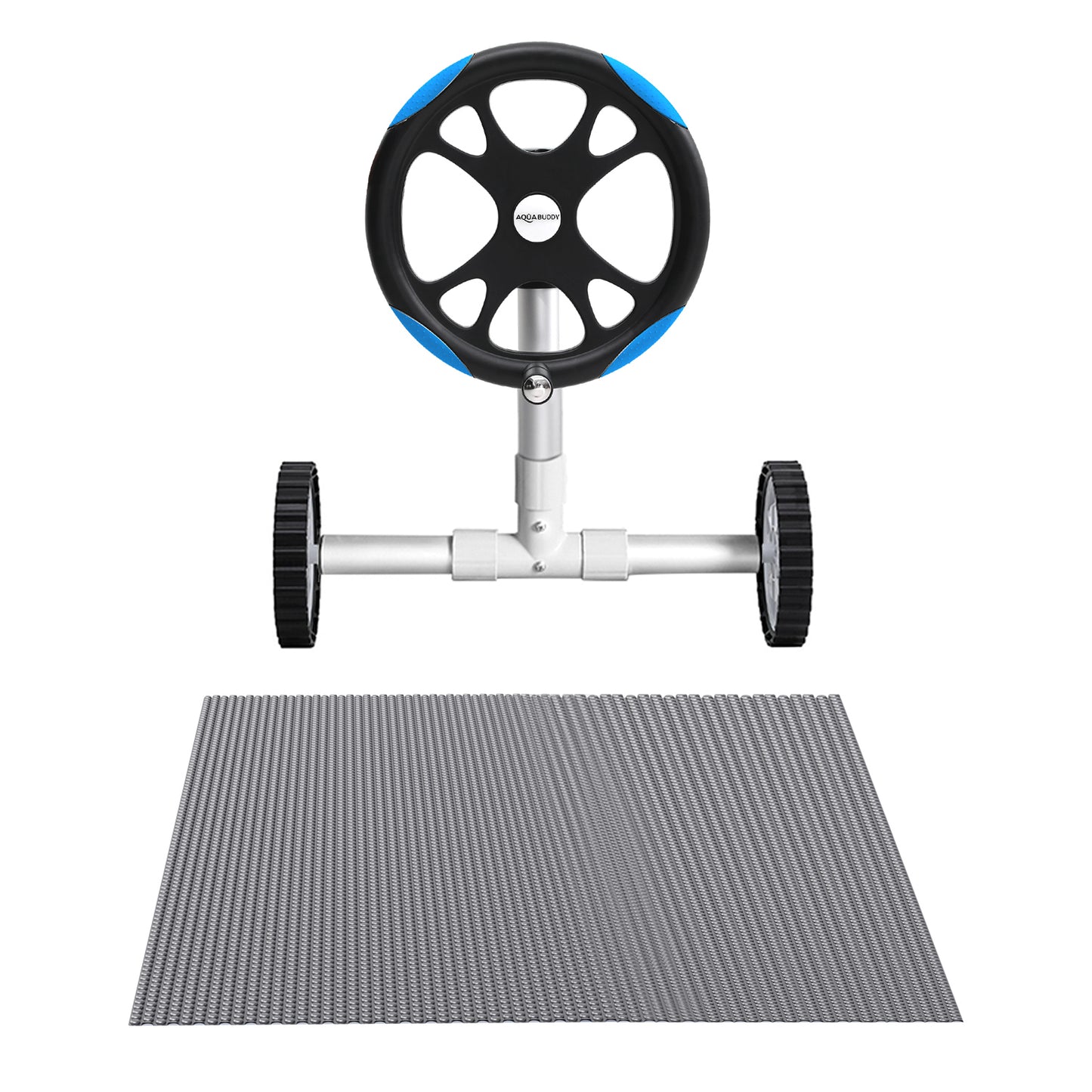 Pool Cover 600 Micron Solar Heat Blanket 8x4.2m with 5.55m Roller Blue