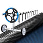 Pool Cover 600 Micron 8.5x4.2m with Blue Roller 5.55m Black Solar Blanket