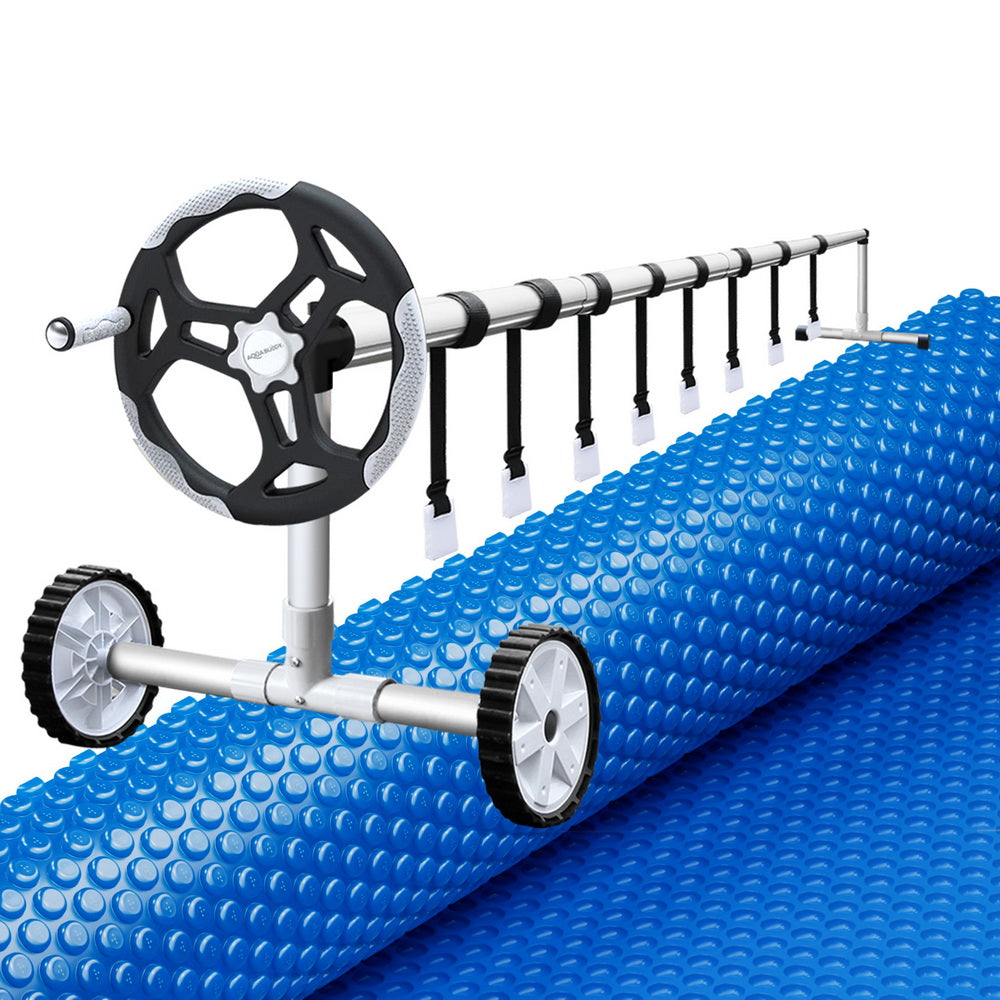Pool Cover 600 Micron Heat Solar Blanket 9.5x5m with 5.55m Roller