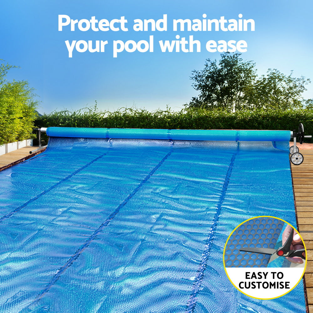 Pool Cover 600 Micron Heat Solar Blanket 9.5x5m with 5.55m Roller