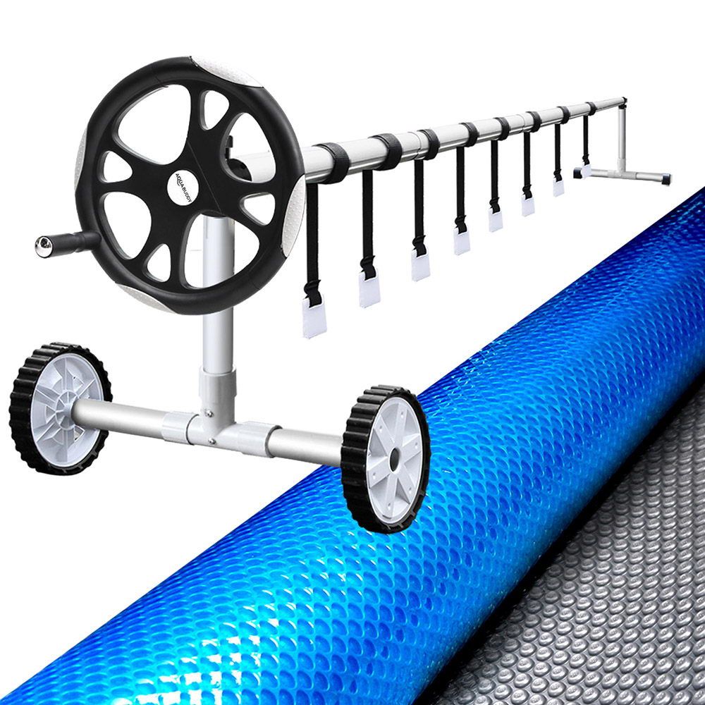 Pool Cover 9.5x5m 400 Micron Swimming Pool Solar Blanket 5.5m Roller