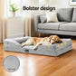LARGE Dog Beds Pet Calming Soft Cushion Egg Crate Sofa Washable Removable - Grey