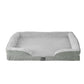 Poodle Dog Beds Calming Soft Cushion Egg Crate Sofa Removable Washable - Grey LARGE