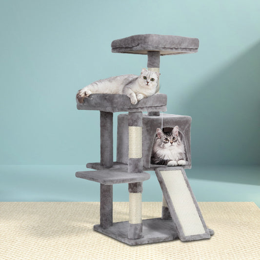 Cat Tree Tower Scratching Post Scratcher Wood Condo House Bed Trees 103cm - Grey