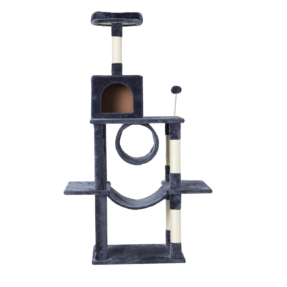 Cat Tree Tower Scratching Post Scratcher Wood Condo House Bed Trees 151cm - Grey