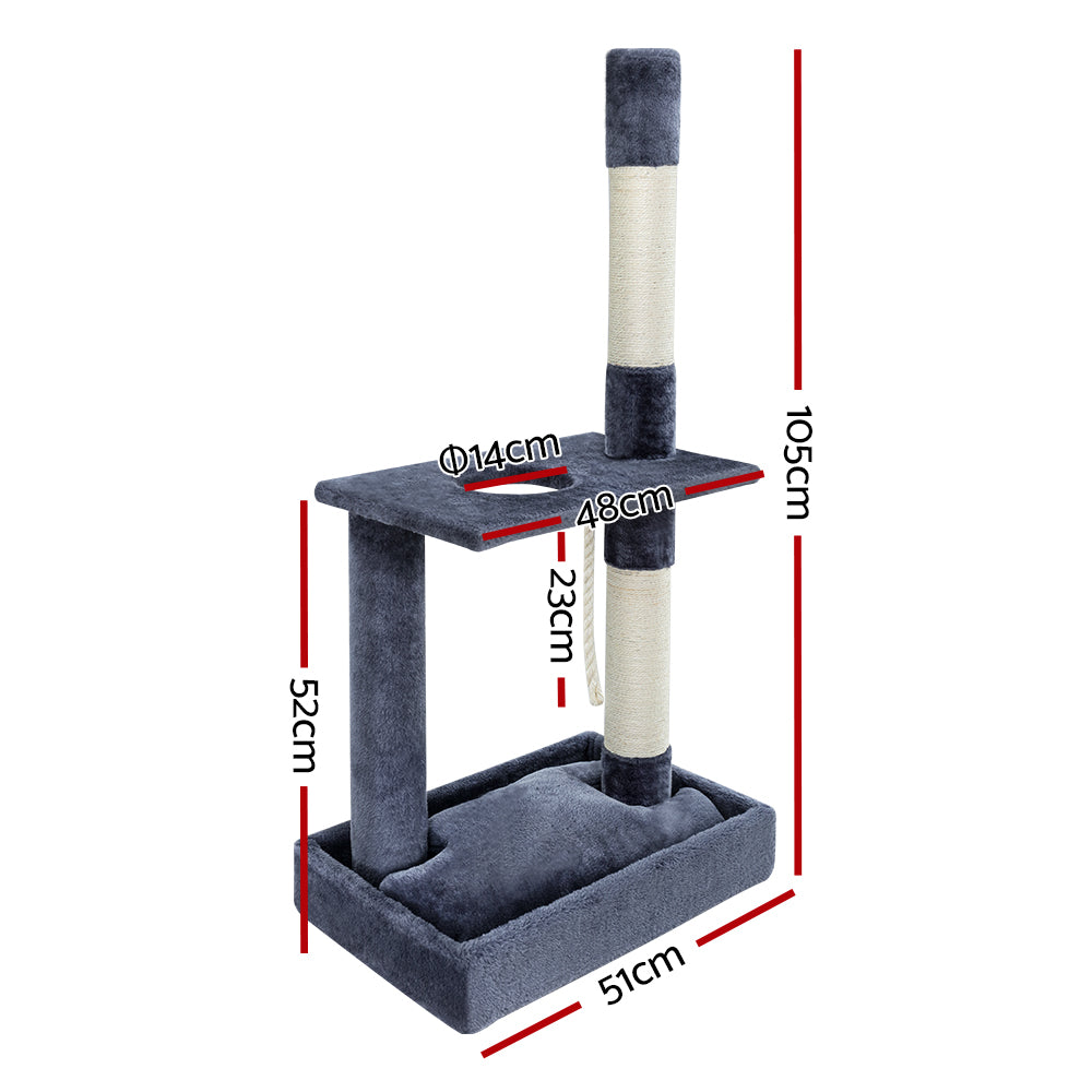 Cat Tree Scratching Post Scratcher Tower Condo House 102cm - Grey