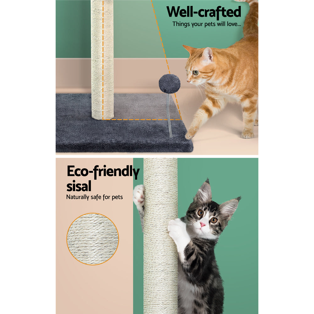 Cat Tree Scratching Post Scratcher Tower Condo House Hanging toys 105cm - Grey