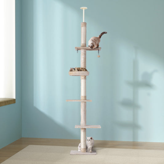 Cat Tree 290cm Tower Scratching Cats Post Scratcher Floor to Ceiling Bed