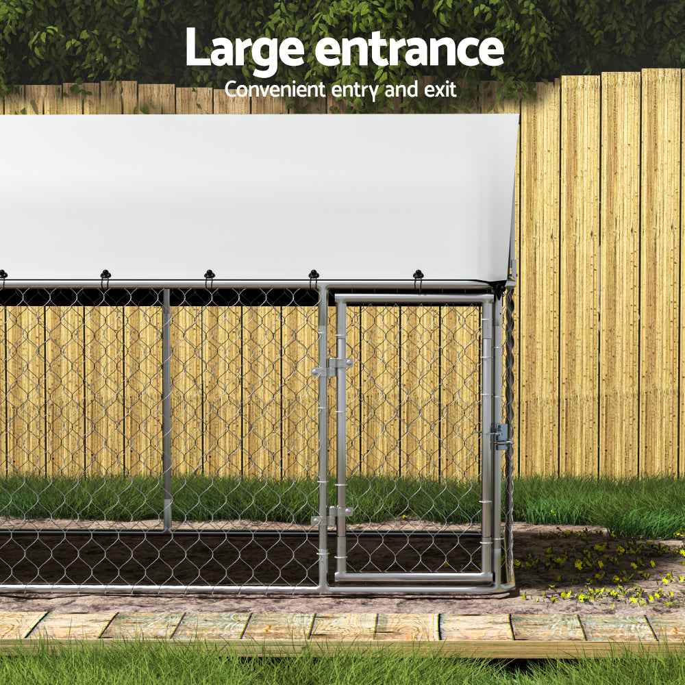 Dog Kennel Large House XL Pet Run Cage Puppy Outdoor Enclosure 2Mx4M