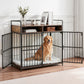 2-in-1 Wooden Dog Crate 104cm Pet Cage Furniture End Table Storage Black