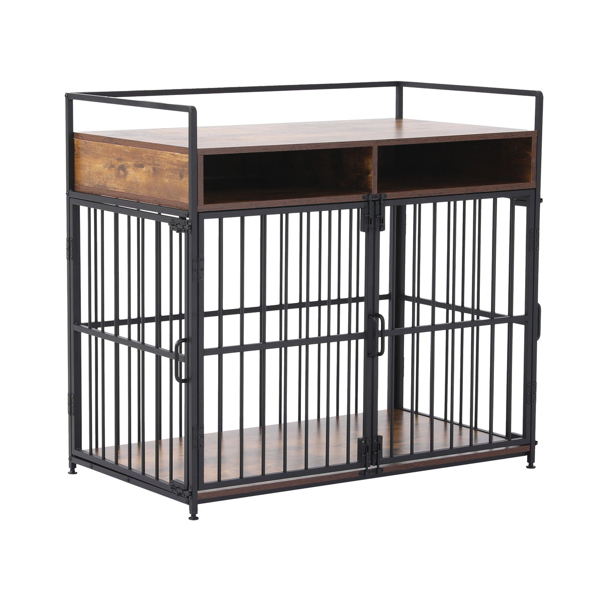 2-in-1 Wooden Dog Crate 104cm Pet Cage Furniture End Table Storage Black
