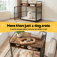 2-in-1 Wooden Dog Crate 104cm Pet Cage Furniture End Table Storage Black