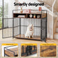 2-in-1 Wooden Dog Crate 104cm Pet Cage Furniture End Table Storage Black