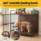 2-in-1 Wooden Dog Crate 99cm Pet Cage Furniture End Table Wheels Black