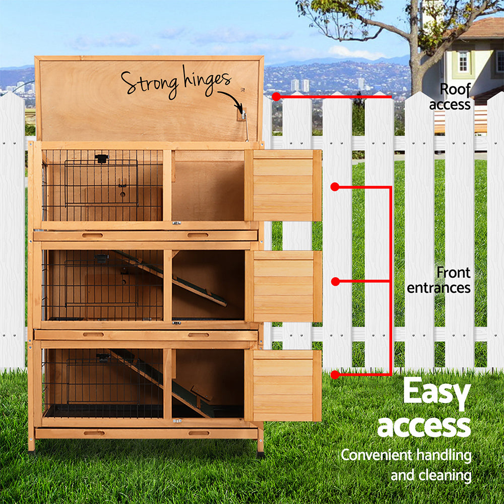 Rabbit Hutch Wooden Cage Pet hutch Chicken Coop 91.5cm x 46cm x 116.5cm