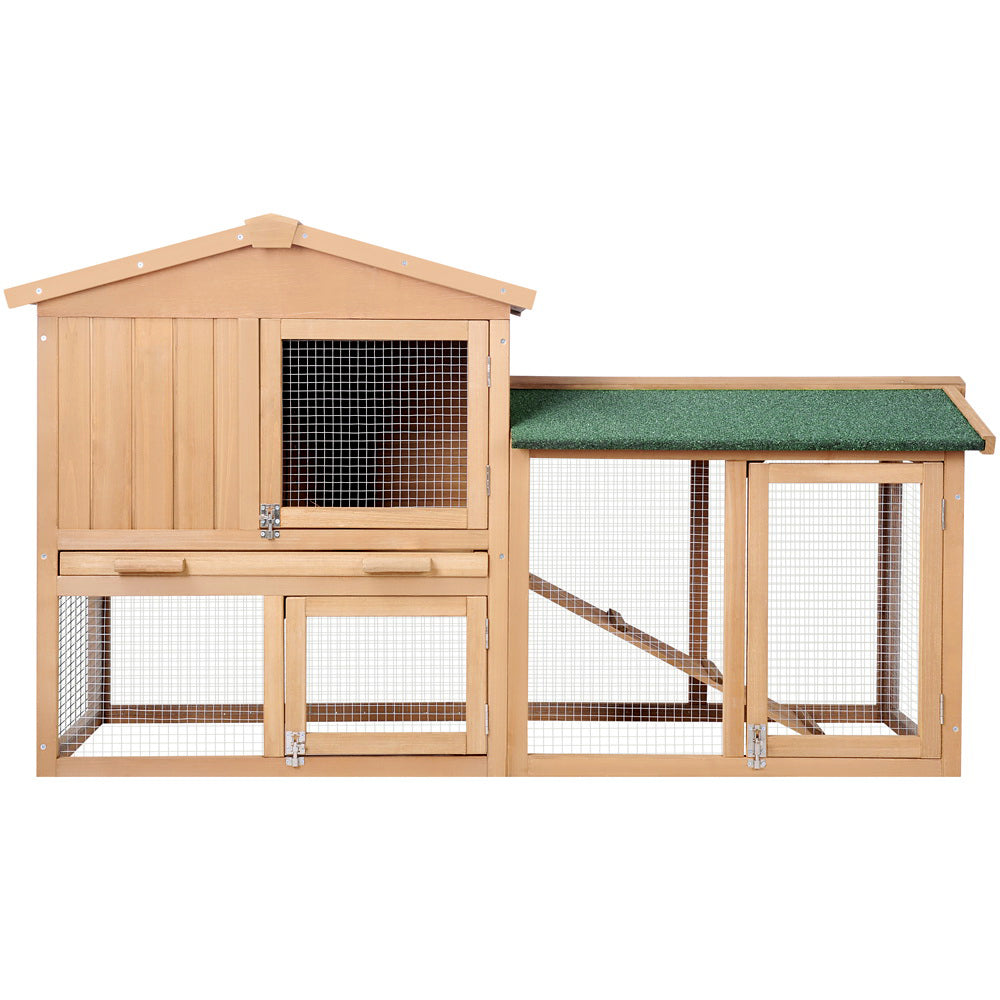 Chicken Coop Rabbit Hutch 138cm Wide Wooden Pet Hutch