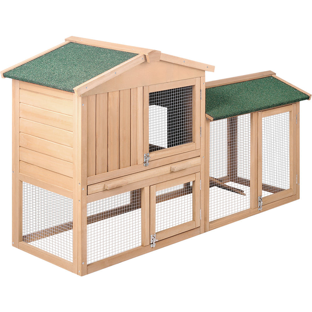 Chicken Coop Rabbit Hutch 138cm Wide Wooden Pet Hutch