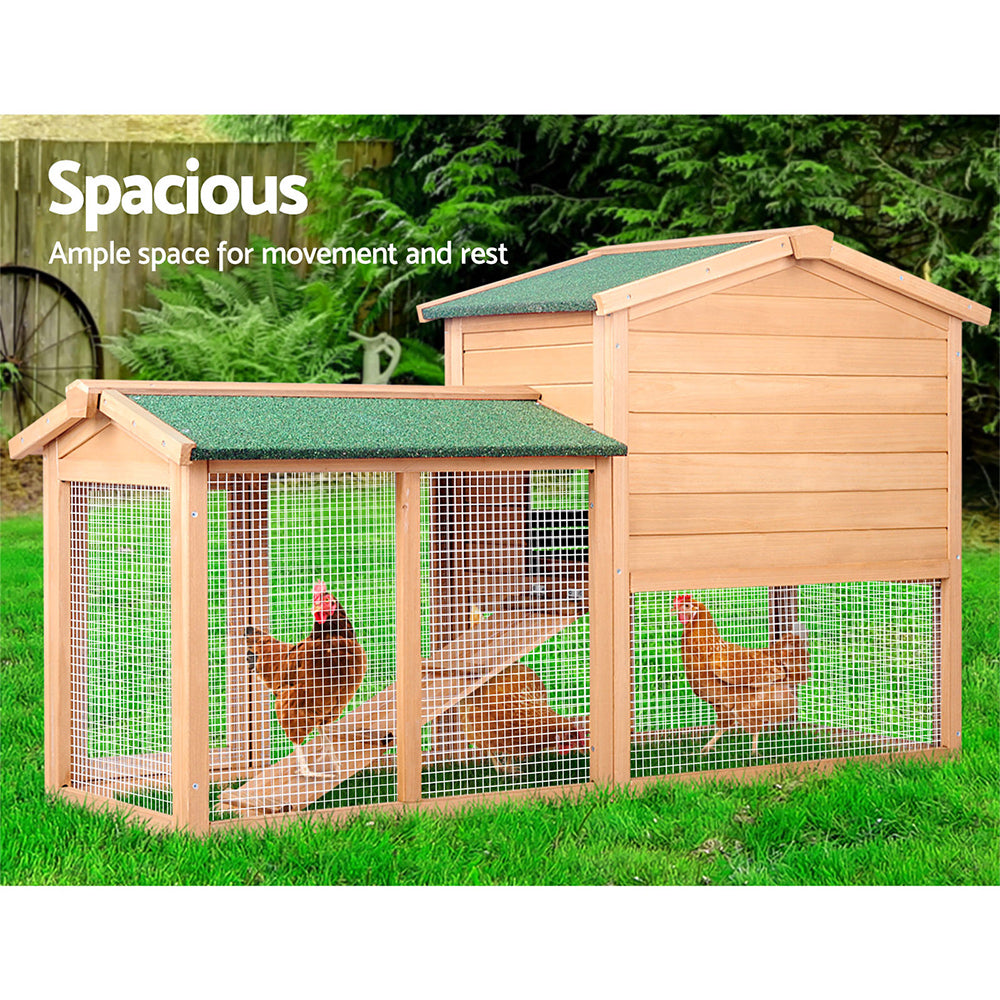 Chicken Coop Rabbit Hutch 138cm Wide Wooden Pet Hutch