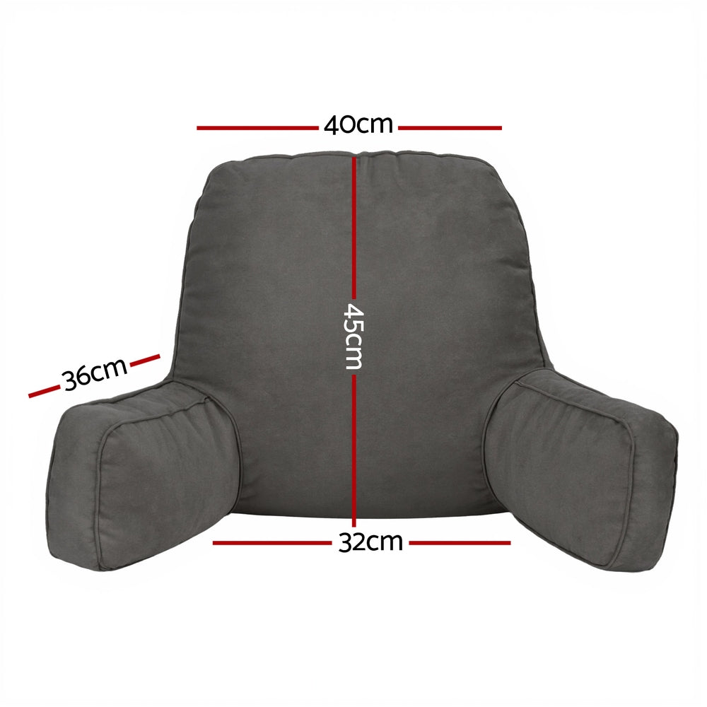 Reading Pillow Back Rest Lumbar Support Cushion - Grey