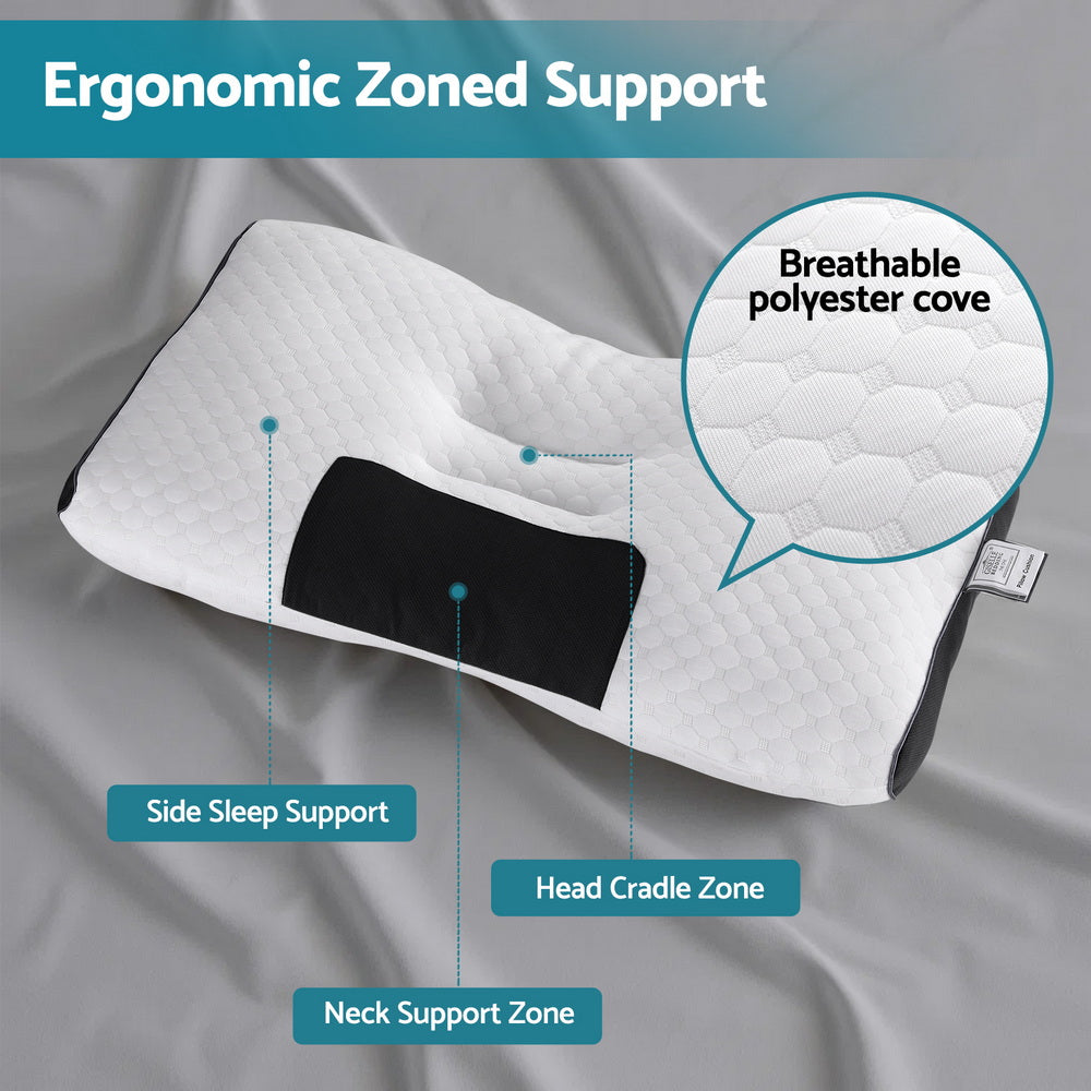 Contour Pillow Ergonomic Neck Pillow - White