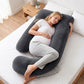 Giselle Bedding Pregnancy Pillow G-Shaped Full Body Pillow for Back and Belly Support Maternity Pillow with Removable Cover, Dark Grey 135x70 cm