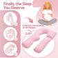 Giselle Bedding Pregnancy Pillow U Shaped Full Body Pillow with 100% Cotton Jersey Cover Maternity Pillow for Sleeping Reading, Pink, 73x133cm