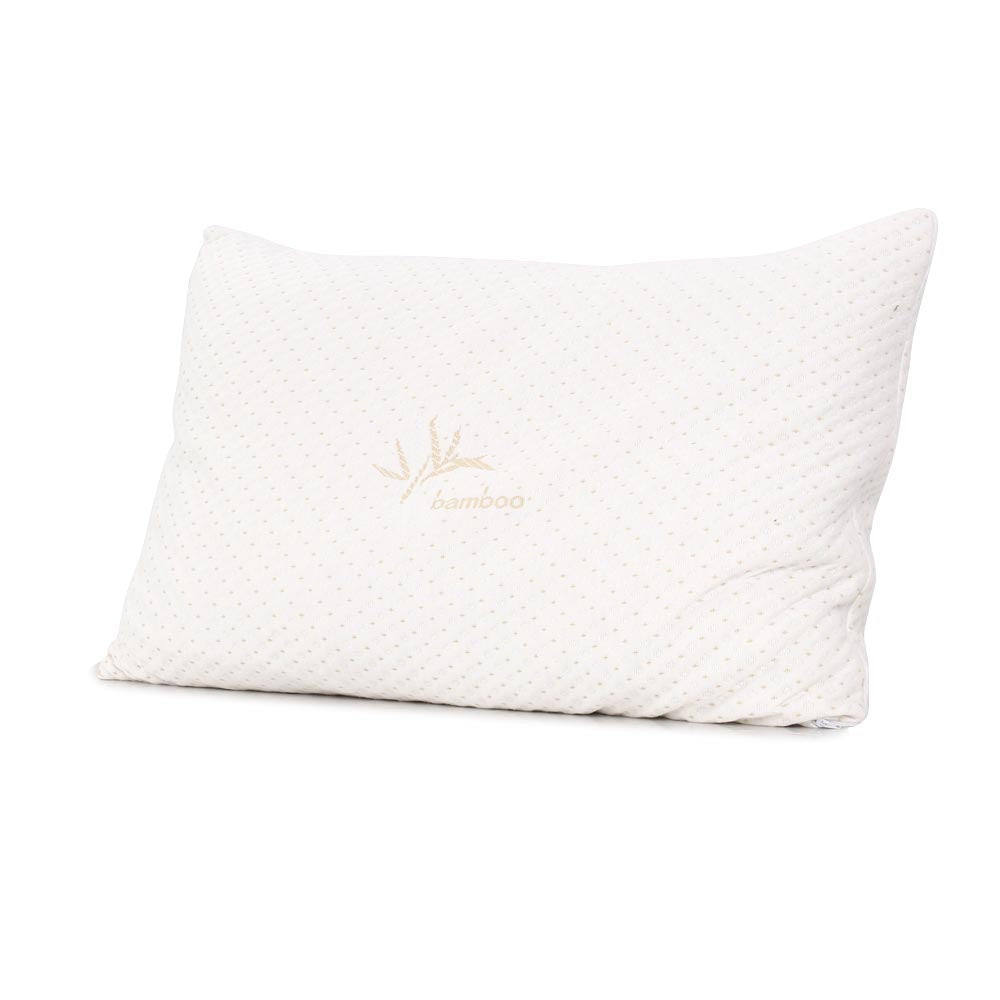 Set of 2 Memory Foam Pillow Bamboo Cover