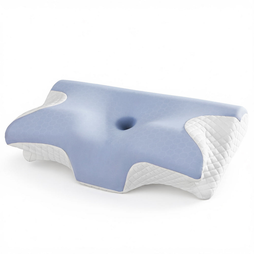 Memory Foam Pillow Ergonomic Contour - Blue