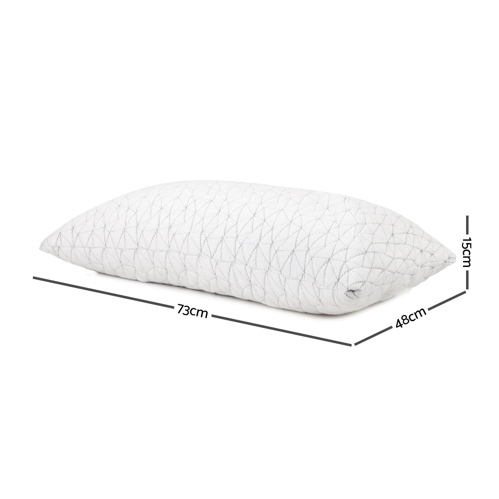 Set of 2 Memory Foam Pillow Single Size