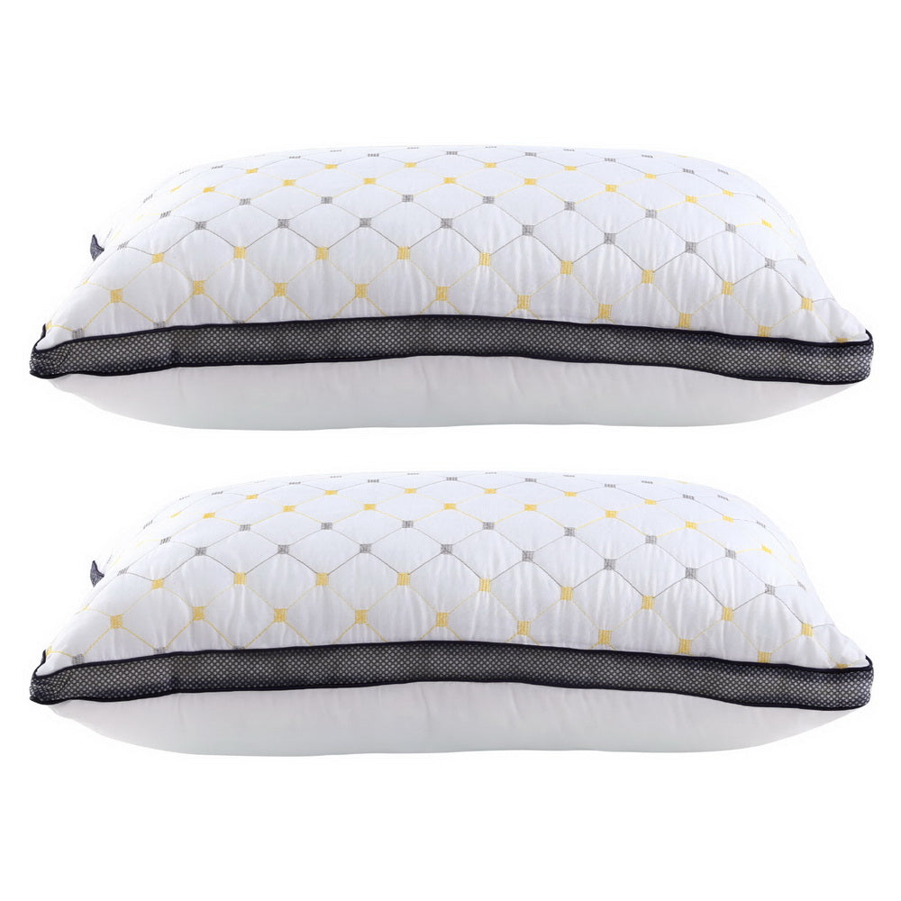 Set of 2 Pillows Microfibre - White