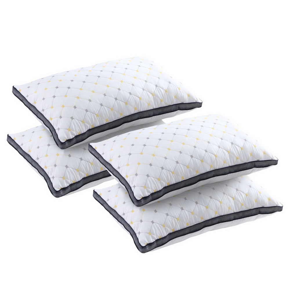 Set of 4 Pillows Microfibre - White