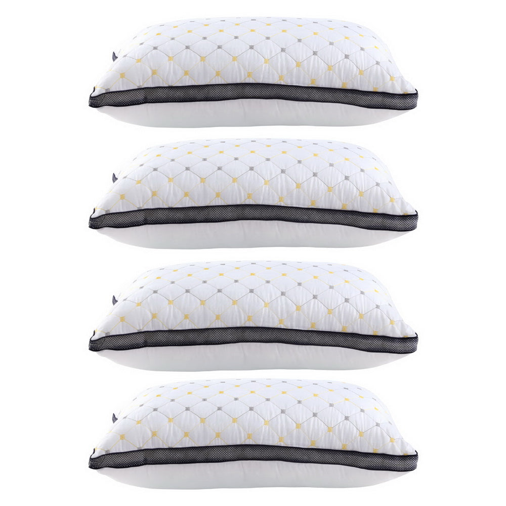 Set of 4 Pillows Microfibre - White