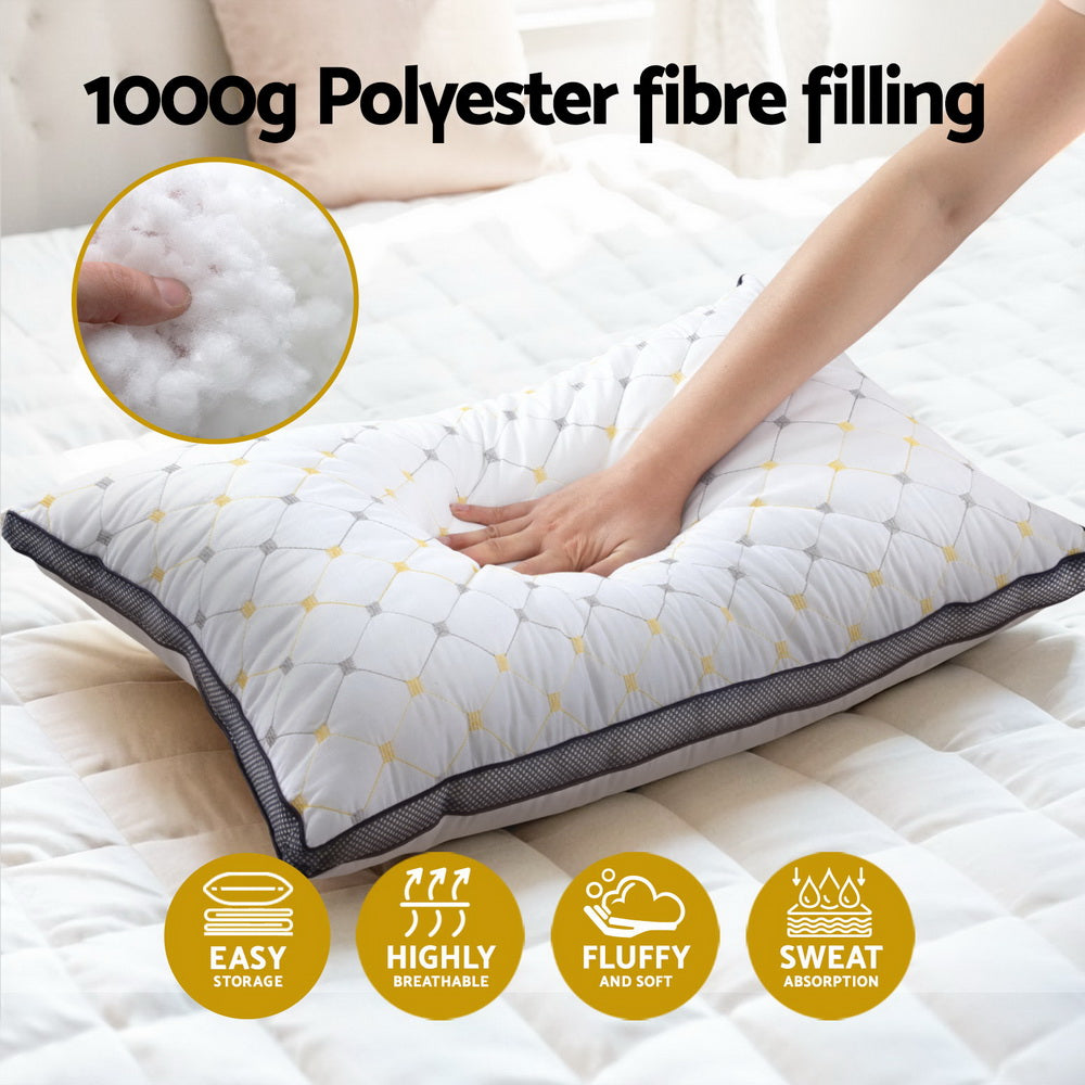 Set of 4 Pillows Microfibre - White