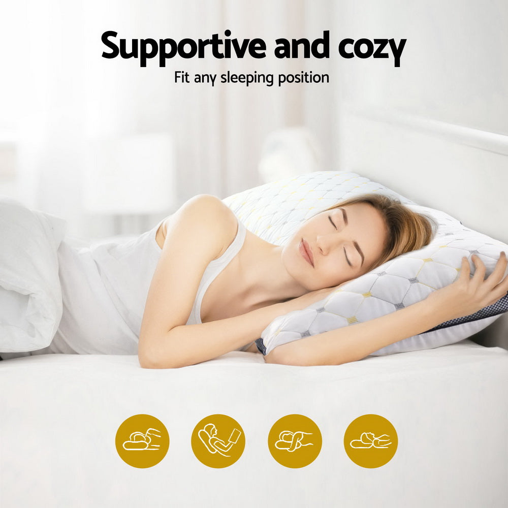Set of 4 Pillows Microfibre - White