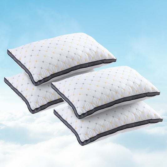 Set of 4 Pillows Microfibre - White