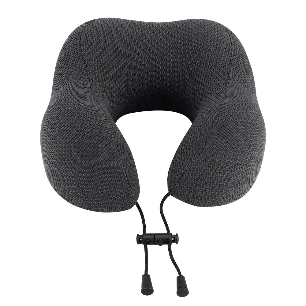 Travel Neck Pillow U-Shape Support Memory Foam Plane Car Cushion - Black