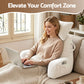 Giselle Bedding Reading Pillow with Detachable Neck Roll & Armrests Sit Up Pillow for Bed Back Support Pillow for Watching TV & Gaming Beige