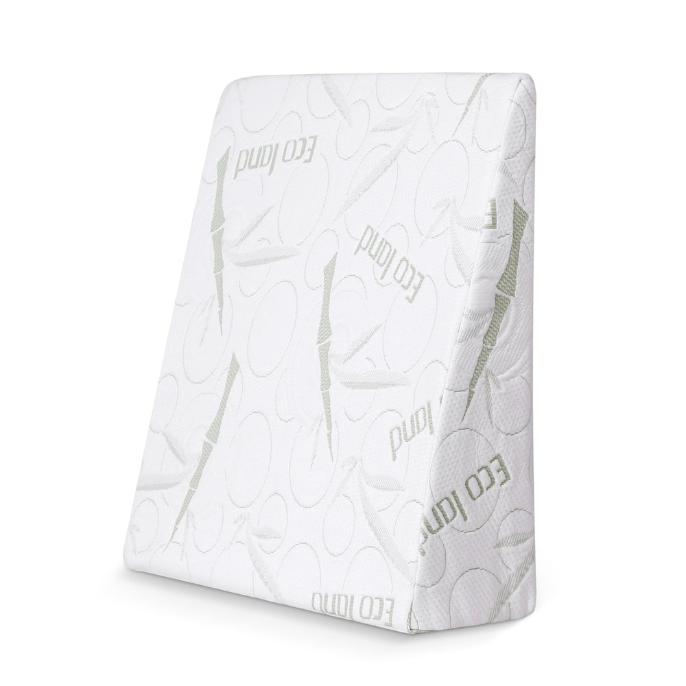Wedge Pillow Gel Memory Foam Ergonomic Support Bamboo Cover - White