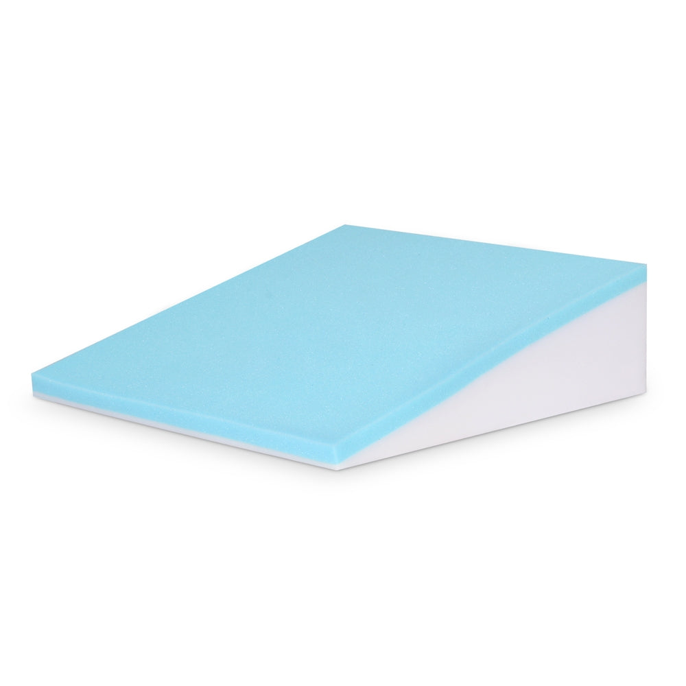 Wedge Pillow Gel Memory Foam Ergonomic Support Bamboo Cover - White