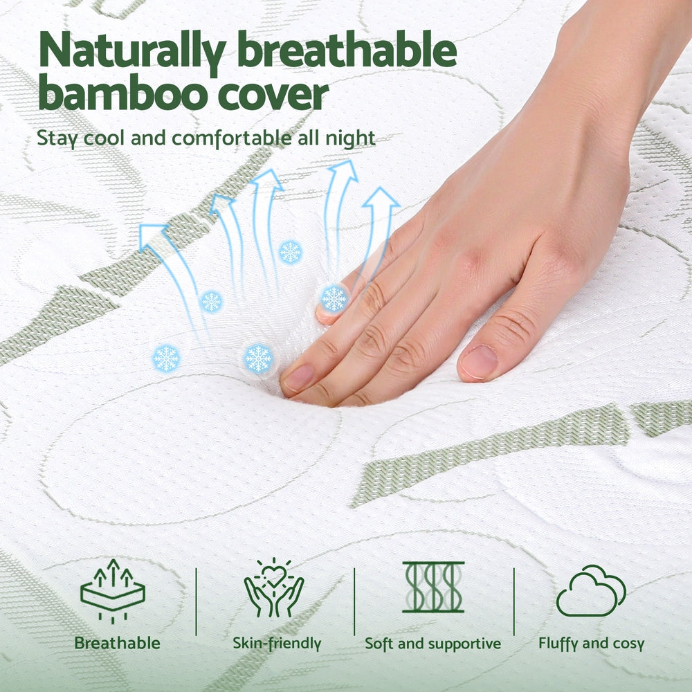 Wedge Pillow Gel Memory Foam Ergonomic Support Bamboo Cover - White