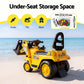 Keezi Kids Ride On Toy Car Bulldozer and Digger with Helmet Outdoor Sandpit Toys Yellow