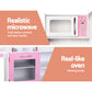 Kids Wooden Kitchen Play Set - White & Pink