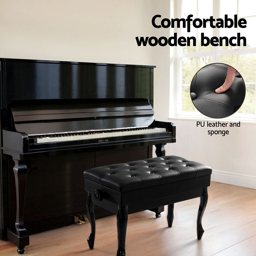 Piano Bench Stool Adjustable Height Keyboard Seat