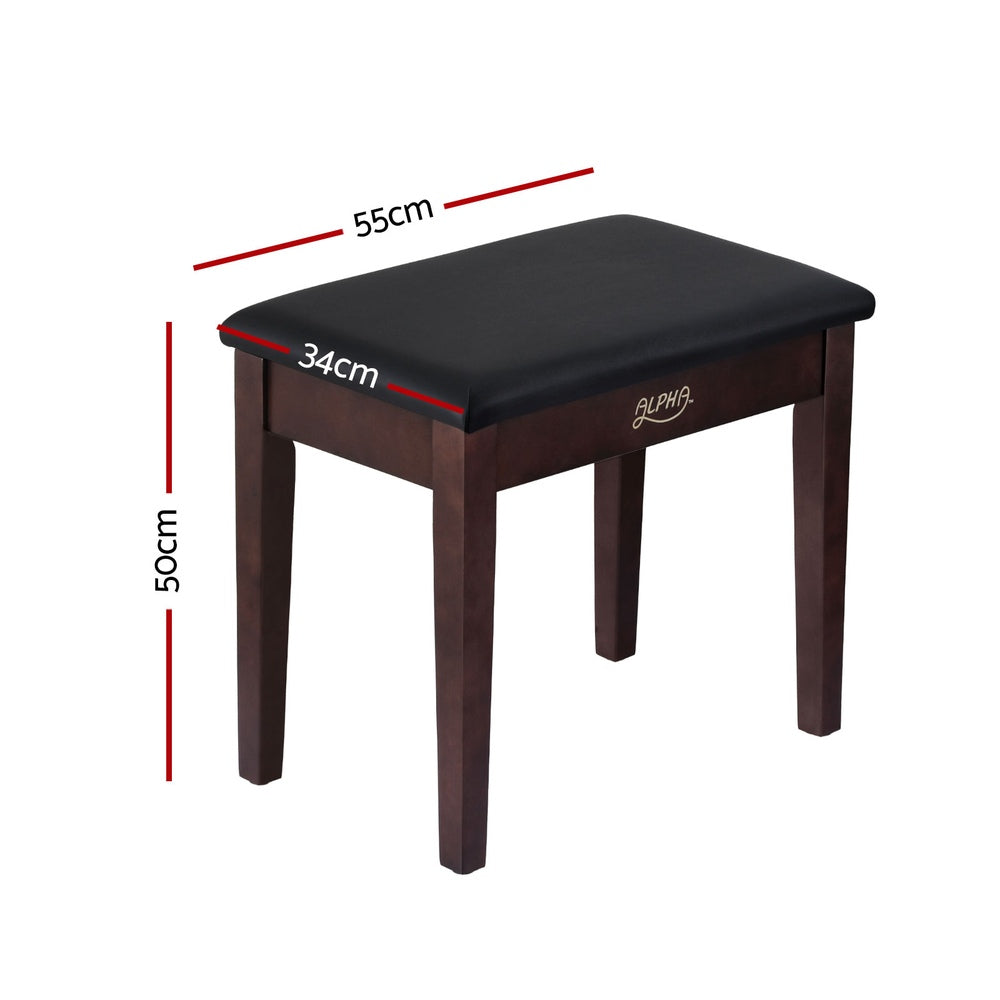 Piano Bench Stool with Storage Wooden PU Leather