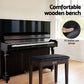 Piano Bench Stool with Storage Wooden PU Leather