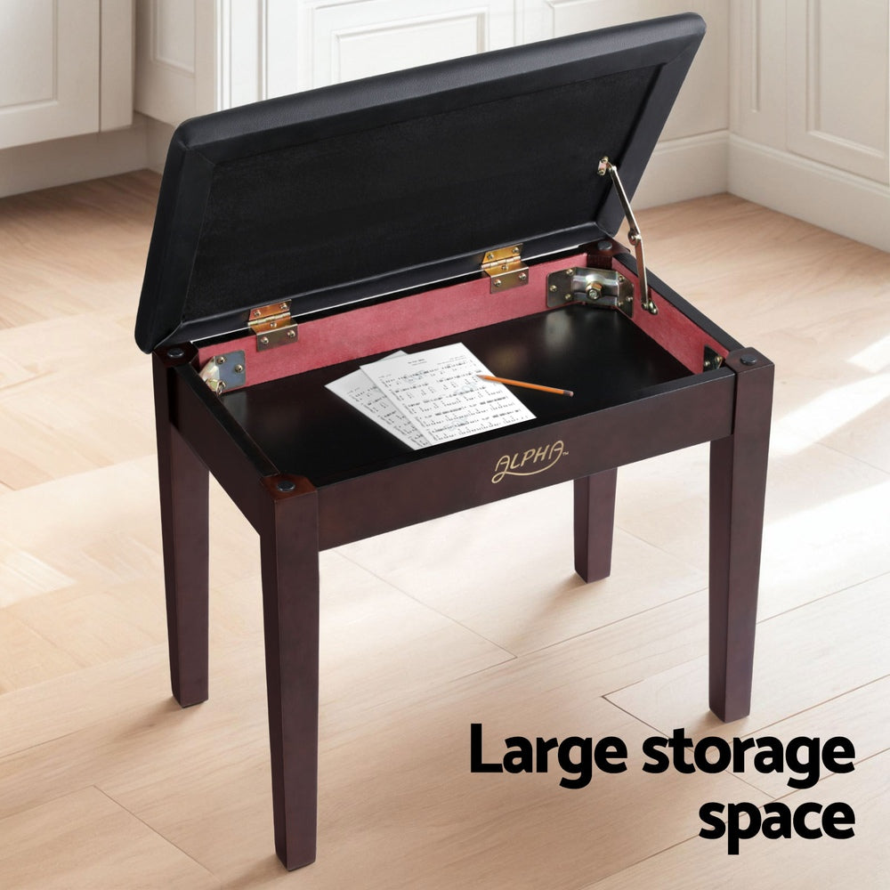 Piano Bench Stool with Storage Wooden PU Leather