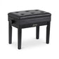 Adjustable Piano Bench Wooden Keyboard Seat Padded Music Chair Black