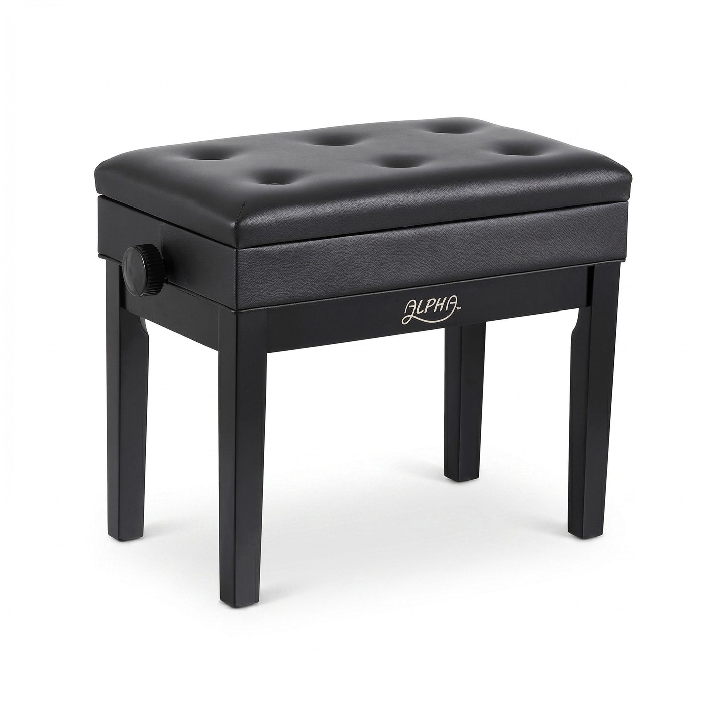 Adjustable Piano Bench Wooden Keyboard Seat Padded Music Chair Black