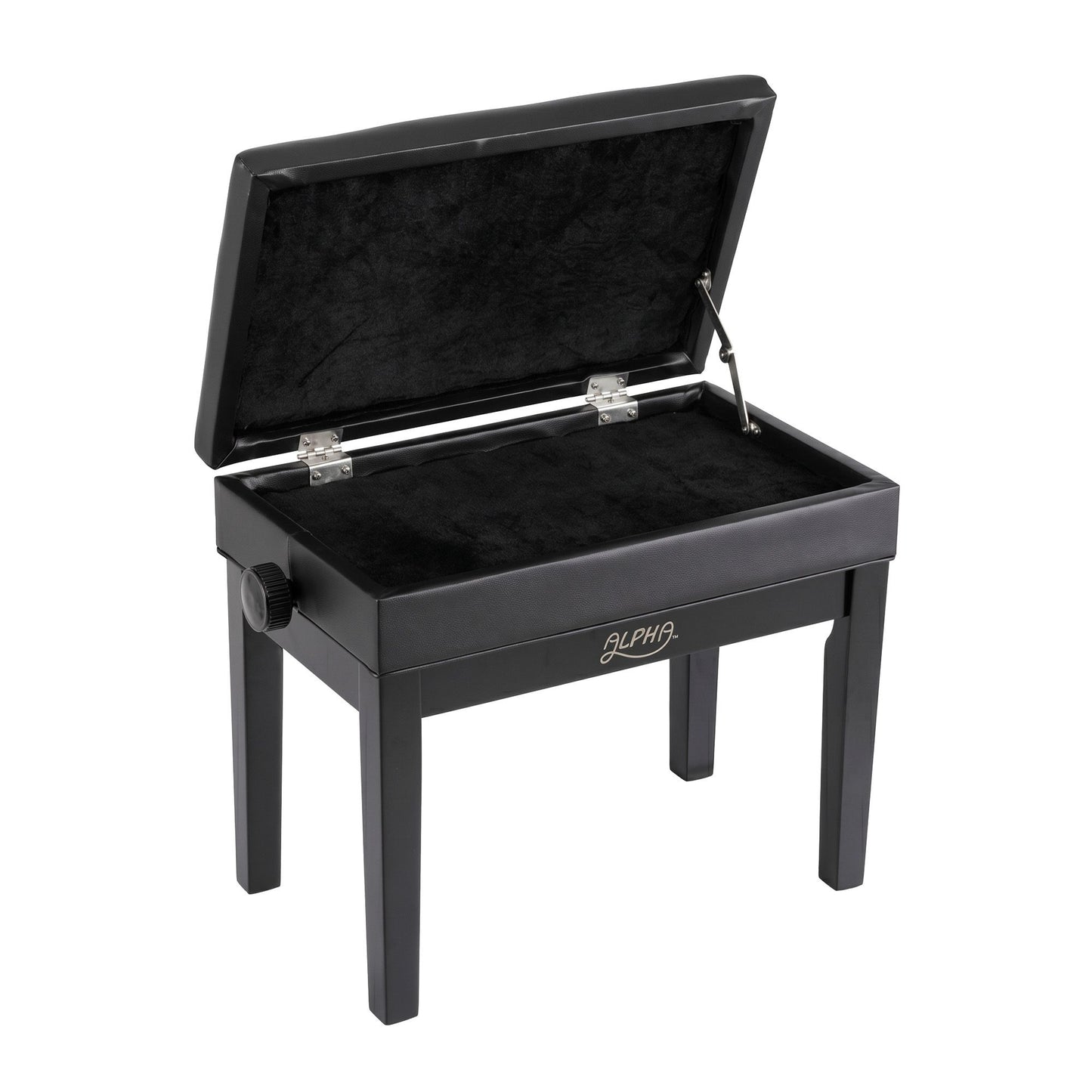 Adjustable Piano Bench Wooden Keyboard Seat Padded Music Chair Black