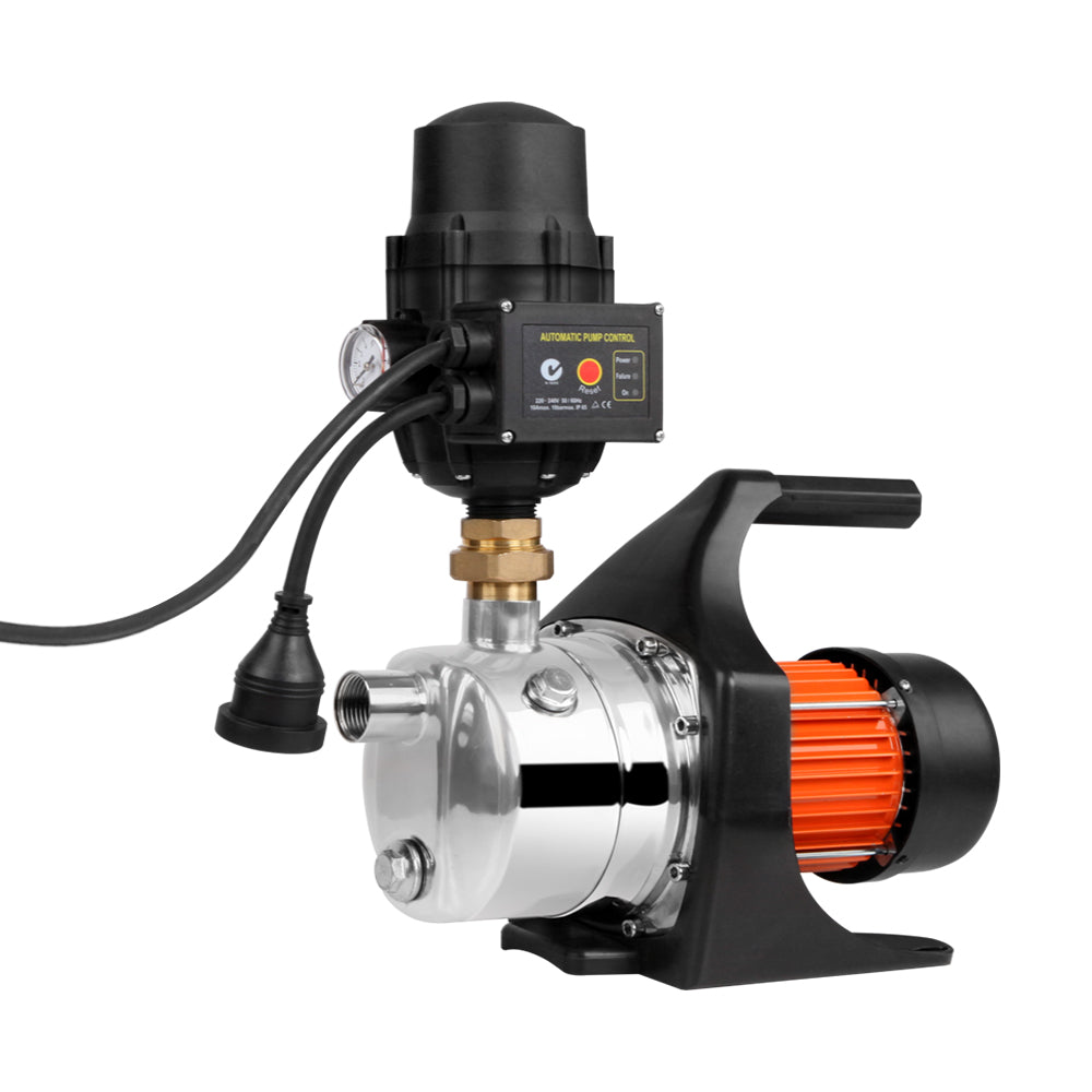 Garden Water Pump 1500W High Pressure Tank Rain Farm Irrigation - Black